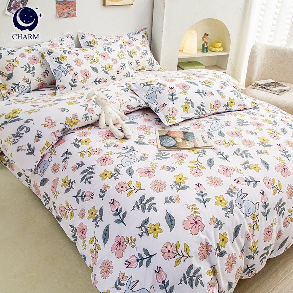 CHARM ชุดผ้าปูที่นอน + ผ้านวม 6 ฟุต 6 ชิ้น ลาย RABBIT TALE คอลเลคชั่น DREAMY_1